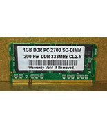GENERIC 1GB PC2700 SODIMM DDR 333Mhz Dell Inspiron 1150 1200 2200 500m 510m 5150 - £7.07 GBP