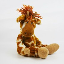 Giraffe Seated Plush with Long Yarn Hair Bean Weighted Adorable 15 inch - £18.45 GBP