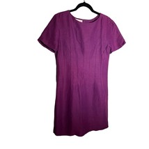 EVAN PICONE Womens Size 8 Purple Sheath Dress Short Sleeve Linen Blend - £17.11 GBP
