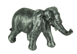 Antique Silver Finish Walking Trunk Up Elephant Statue - £14.87 GBP