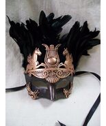 Black Bronze Caesar Augustus Mask Feathers Roman Greek God Goddess King ... - €16,83 EUR