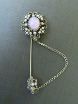 Pauline Rader Stick Pin Brooch Faux Pearls Opal Doublet Signed - £31.29 GBP