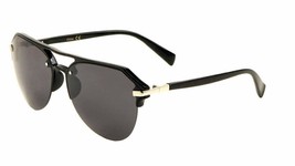 Dweebzilla Luxury Half Rim Retro Pilot Aviator Sunglasses (Black &amp; Silver Frame, - £7.67 GBP