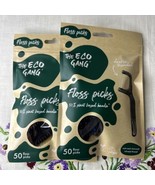2 PACKS Of  The Eco Gang Floss Picks 50PC Ea, Mint &amp; Charcoal - NEW! - $13.01 CAD