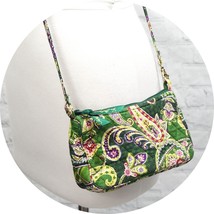 ❤️ VERA BRADLEY Chelsea Green Little Crossbody Frannie Paisley Plaid - £10.41 GBP