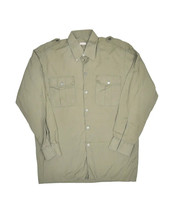 Vintage 1968 Military Shirt Mens M Olive Army Uniform Long Sleeve Begelys PVBA - £29.30 GBP