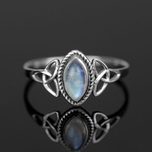 Rainbow Moonstone Gemstone 925 Silver Ring Handmade Jewelry Ring All Size - £7.39 GBP