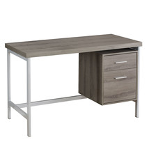24" Taupe and Silver Computer Desk With Two Drawers - $10,243.37 MXN