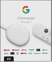 Google Chromecast with Google TV - Streaming Media Player in 4K HDR - Snow - New - £41.67 GBP