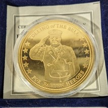 Firefighter Tolling of Bell Gold Plated Coin Fallen Heroes American Mint... - $80.05
