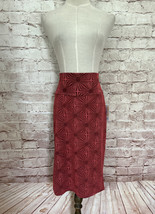 LuLaRoe Womens Size S CASSIE Skirt Starburst Rosy Red Knee Length Pencil... - £18.96 GBP