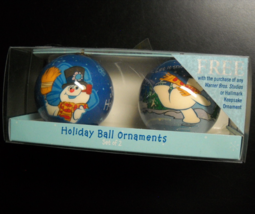Hallmark Cards Christmas Ornament 2007 Frosty The Snowman Holiday Ball Set Boxed - £8.59 GBP