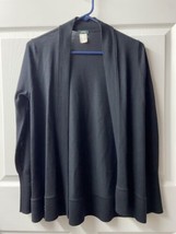 J Crew Black  Merino Wool Cardigan Sweater Size S Open Front Long Sleeve Damaged - £10.74 GBP