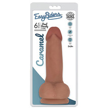 Curve Toys Easy Riders 6 in. Dual Density Dildo with Balls &amp; Suction Cup Tan - £28.10 GBP