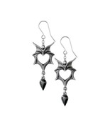 Alchemy Gothic E425  Love Bats Earrings Heart Wing England - $47.82