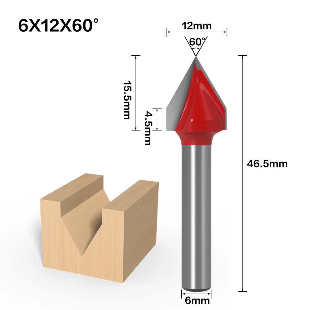 6mm 8mm Shank V Bit  Cutters CNC Solid Carbide Milling Cutters 3D Router Bits Fo - £136.50 GBP