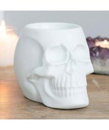 Matte White Gothic Skull Skeleton Ceramic Votive Candle Essential Oil Wa... - €17,04 EUR