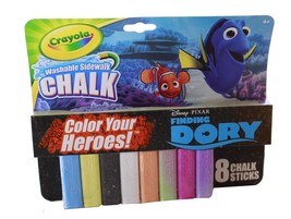 Crayola 8 Pc Washable Drawing Sidewalk Chalk Disney Pixar Finding Dory Paint Art - £7.82 GBP