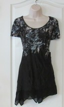 Simply Vera Vera Wang Crinkle Tee Brown Multi Women&#39;s Sz M NWT MSRP$36 - $16.37