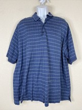 Izod Men Size XXL Blue Check Polo Shirt Short Sleeve Cotton Cool Fx - £8.44 GBP