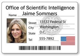 JAIME SOMMERS Bionic Woman Six Million Dollar Man Safety Pin Fastener Name Badge - £12.85 GBP