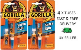 4 X TUBES GORILLA SUPER GLUE IMPACT 2 X 3G ANTI CLOG CLAMP EPOXY ADHESIV... - $15.58