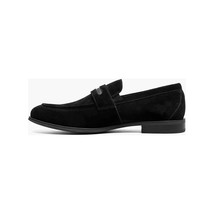 Stacy Adams Burke Moc Toe Saddle Slip On Dressy Shoes Black Suede 25676-008 image 7