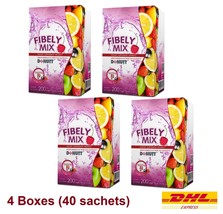4 x DONUTT FIBELY MIX Fiber Powder Drink Dietary Supplement Mixed Berry Flavor - £61.60 GBP