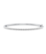 14k White Gold 1Ct TDW Lab Created Round Diamond Bangle Bracelet for Women - $2,749.99