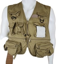 TexSport Fly Fishing Vest Mens XL Khaki Tactical Utility Safari Photography - £13.95 GBP