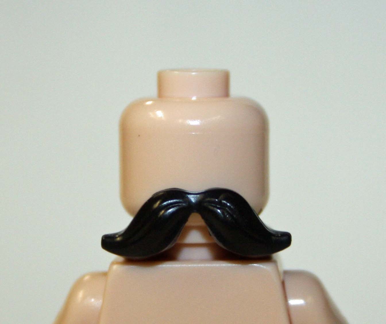 Mustache Facial Hair Handlebar Piece For Minifigure Packs - $3.86