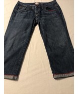 Joie Women’s Jeans Blue Red Accented Stretch Capri Button Fly Size 28 - $38.61