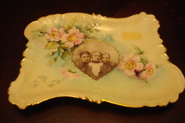 Jean Pouyat Limoges Antique Tray Victorian Mother &amp; children transfer picture[#2 - $101.96