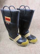 Servus Firefighter Rubber Boots Size 10 Wide Width Steel Toe 15 1/2&quot; tall - £30.19 GBP