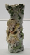 MM) Vintage Ceramic Swinging Girl Bird Wall Hanging Accent Japan - $184.34 MXN