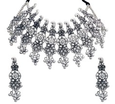 Total Fashion Oxidised Silver Jewellery Looklike Choker Necklace Women & Girls - £15.18 GBP