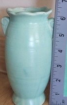 Vintage Double-Handled 6 1/2&quot; Vase Urn Deco Minty Green See Pictures - £9.19 GBP