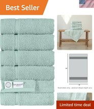 6 Luxurious Seafoam Green Turkish Cotton Hand Towels - Super Absorbent C... - $86.99