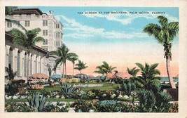 Palm Beach Florida~Tea Garden At The Breakers Hotel~Postcard - £6.22 GBP