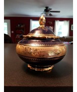 vintage Echt Cobalt Hand Painted Bavaria West Germany candy jar lid 7&quot; - $99.00