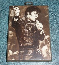 Elvis Presley Vtg Wood Plaque Folk Art 4X6 Lacquered Wall Picture Collectible! - £7.59 GBP