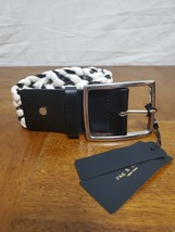 RAG &amp; BONE Jumbo Boyfriend Woven  Leather/Rope Belt Black White Size XS NWT - $861.50 MXN