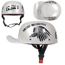 Retro Open Face Painted Helmet Baseball Cap Half Helmet For Motorcycle - £65.99 GBP+