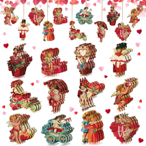 24 Pcs Vintage Valentine Day Ornaments for Tree Valentine&#39;S Signs Decor ... - $15.13