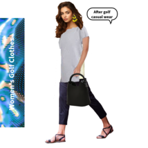 Womens Golf Clothes Organic Cotton Grey Short Sleeve T Shirt Size XL By ... - £35.30 GBP