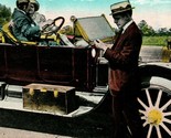 Vtg Postcard 1910s Automobile Comic Series - We&#39;re Held Up Along The Roa... - $4.90