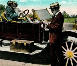 Vtg Postcard 1910s Automobile Comic Series - We&#39;re Held Up Along The Road Unused - £3.91 GBP