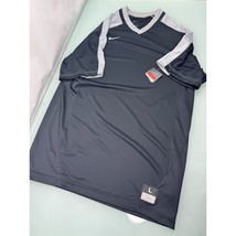 Nike Vapor Dri-fit Men Baseball Jersey Shirt Game Top Black Gray Large L - £15.75 GBP