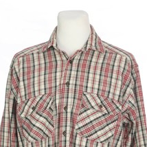 Woolrich Multi-Color Plaid Flannel Outdoor Chore Casual Shirt Mens Large Long - $39.42
