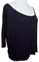 Zara Trafaluc Top Cropped Dolman 3/4 Sleeve Scoop Neck Black T-Shirt size Medium - £11.74 GBP